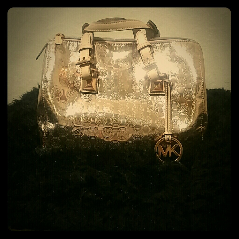 Michael Kors Grayson Large Satchel Rose Gold Purse